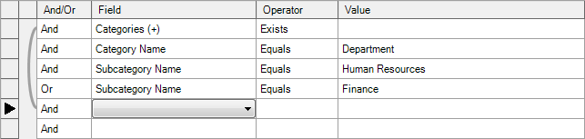 ACT filter example category