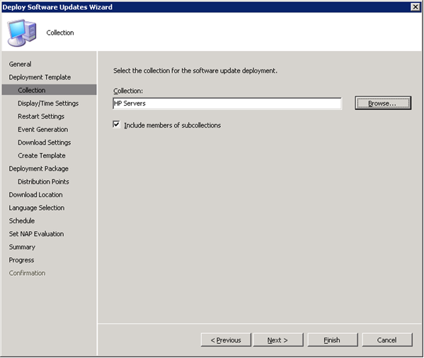 Deploy Software Updates Wizard - Collection